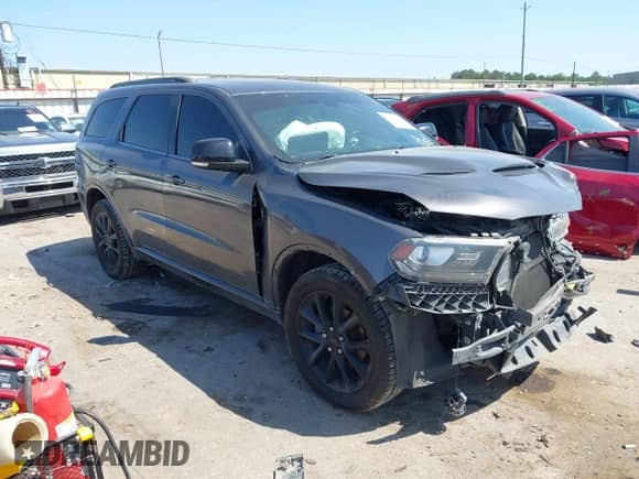 2018 Dodge Durango GT with VIN 1C4RDJDG9JC386748, listed as a IAAI auction lot 41985780 with 103,819 mi miles and . Bid and sale history available at DreamBid. Image 1.