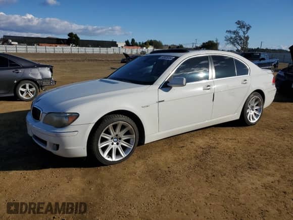 2008 BMW 7 Series 750i with VIN WBAHL835X8DT12389, listed as a Copart auction lot 80908054 with Not provided miles and Salvage title. Bid and sale history available at DreamBid. Image 1.