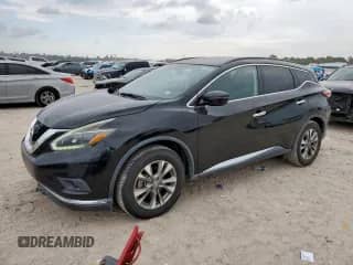 2018 Nissan Murano SL z VIN 5N1AZ2MG9JN104631, wystawiony jako Copart lot #67091055 z przebiegiem 69 119 mil mil oraz Szkoda całkowita • Salvage title. Historia ofert i sprzedaży dostępna na DreamBid. Obrazek 1.