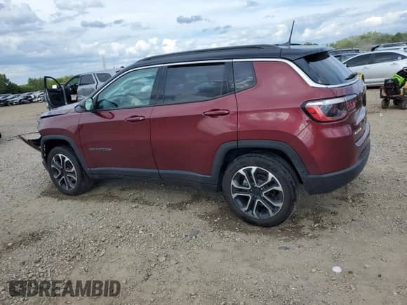 2022 Jeep Compass Limited with VIN 3C4NJDCB9NT206340, listed as a Copart auction lot 70681375 with 13,177 mi miles and Salvage title. Bid and sale history available at DreamBid. Image 2.