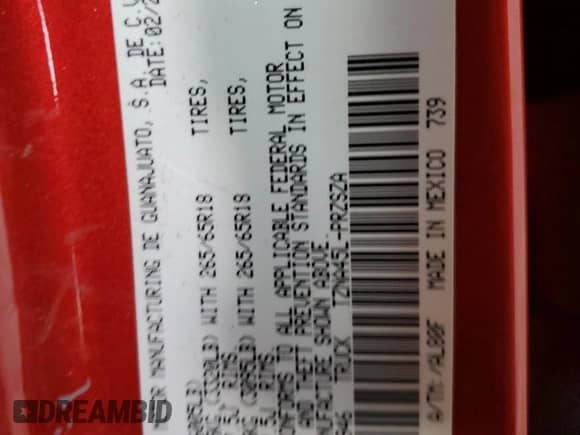 2024 Toyota Tacoma SR5 with VIN 3TYLB5JN8RT009946, listed as a Copart auction lot 62563025 with 17,752 mi miles and Salvage title. Bid and sale history available at DreamBid. Image 12.