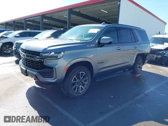 2021 Chevrolet Tahoe Z71 with VIN 1GNSKPKDXMR454793, listed as a IAAI auction lot 42688179 with 45,454 mi miles and . Bid and sale history available at DreamBid. Image 2.