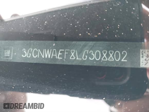 2020 Chevrolet Silverado 1500 Work Truck with VIN 3GCNWAEF8LG308802, listed as a IAAI auction lot 41090222 with 144,193 mi miles and . Bid and sale history available at DreamBid. Image 18.