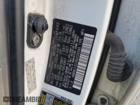 2008 Hyundai Veracruz GLS с VIN KM8NU13C08U034946, выставлен на аукционе Copart как лот 78303534 с пробегом 206 064 миль миль и Чистый • Clean title. История ставок и продаж доступна на DreamBid. Изображение 13.