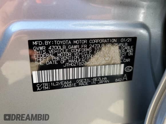 2021 Lexus IS 350 F Sport z VIN JTHGZ1B24M5040498, wystawiony jako Copart lot #65787445 z przebiegiem 34 824 mil mil oraz Szkoda całkowita • Salvage title. Historia ofert i sprzedaży dostępna na DreamBid. Obrazek 12.