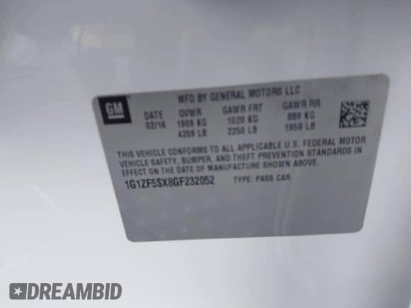 2016 Chevrolet Malibu LT с VIN 1G1ZF5SX8GF232052, выставлен на аукционе IAAI как лот 43118337 с пробегом 139 715 миль миль и . История ставок и продаж доступна на DreamBid. Изображение 9.