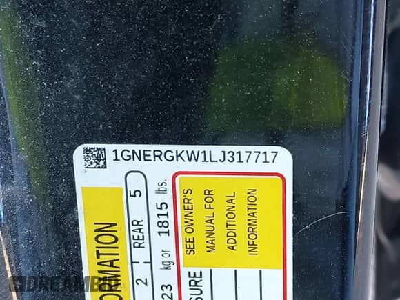2020 Chevrolet Traverse LT Cloth z VIN 1GNERGKW1LJ317717, wystawiony jako IAAI lot #42681174 z przebiegiem 100 517 mil mil oraz . Historia ofert i sprzedaży dostępna na DreamBid. Obrazek 9.