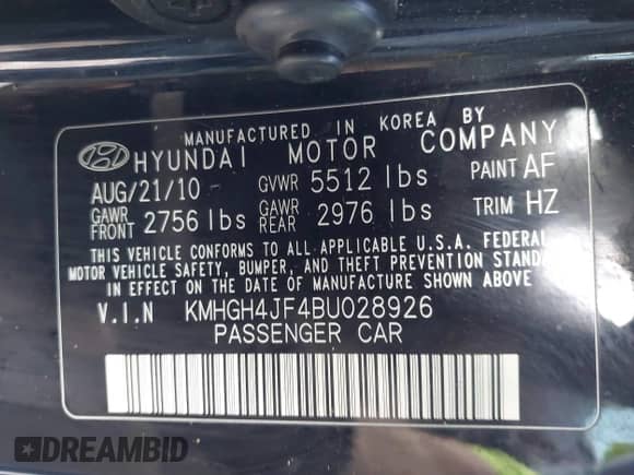 2011 Hyundai Equus Ultimate с VIN KMHGH4JF4BU028926, выставлен на аукционе IAAI как лот 42297684 с пробегом 116 099 миль миль и . История ставок и продаж доступна на DreamBid. Изображение 9.