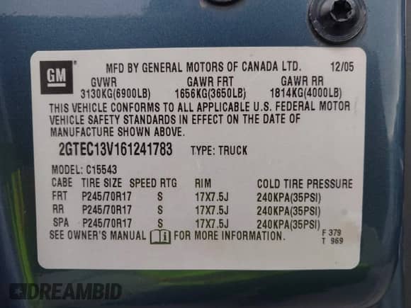 2006 GMC Sierra 1500 SL z VIN 2GTEC13V161241783, wystawiony jako IAAI lot #41910830 z przebiegiem 399 955 mil mil oraz . Historia ofert i sprzedaży dostępna na DreamBid. Obrazek 9.