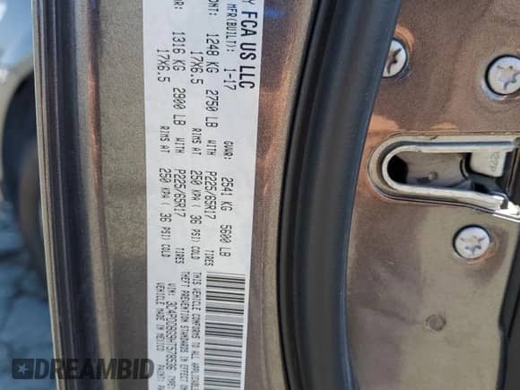 2017 Dodge Journey SXT with VIN 3C4PDDBG9HT578536, listed as a Copart auction lot 84296395 with 164,378 mi miles and Salvage title. Bid and sale history available at DreamBid. Image 13.