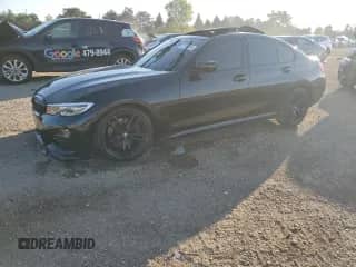 2021 BMW 3 Series 330i xDrive with VIN 3MW5R7J02M8C03676, listed as a Copart auction lot 70954395 with 34,406 mi miles and Salvage title. Bid and sale history available at DreamBid. Image 1.