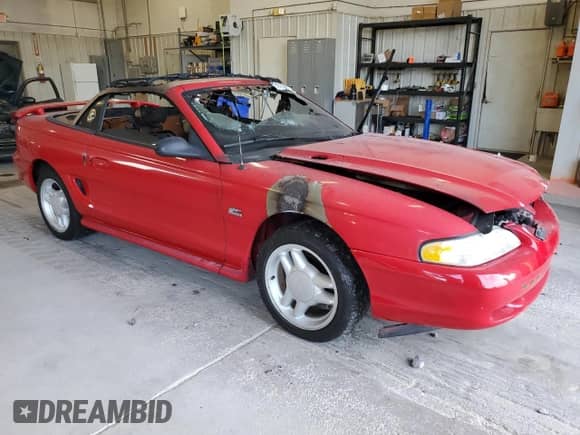 1995 Ford Mustang z VIN 1FALP45T0SF185546, wystawiony jako Copart lot #80795705 z przebiegiem Nie podano mil oraz Nie do naprawy • Non repairable. Historia ofert i sprzedaży dostępna na DreamBid. Obrazek 4.