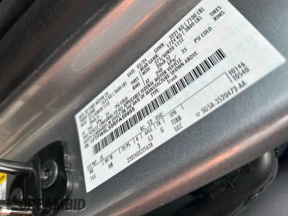 2024 Ford F-150 Lariat с VIN 1FTFW5L55RFA55955, выставлен на аукционе Copart как лот 86318345 с пробегом 29 238 миль миль и Чистый • Clean title. История ставок и продаж доступна на DreamBid. Изображение 10.