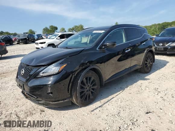 2023 Nissan Murano SV with VIN 5N1AZ2BS7PC112450, listed as a Copart auction lot 65323225 with 21,888 mi miles and Salvage title. Bid and sale history available at DreamBid. Image 1.