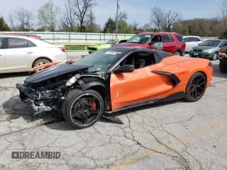 2021 Chevrolet Corvette 2LT with VIN 1G1YB3D45M5108742, listed as a Copart auction lot 51449085 with 21,105 mi miles and Salvage title. Bid and sale history available at DreamBid. Image 1.