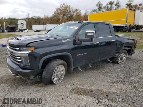 2020 Chevrolet Silverado 3500HD High Country z VIN 1GC4YVEY4LF343059, wystawiony jako Copart lot #89906415 z przebiegiem Nie podano mil oraz Szkoda całkowita • Salvage title. Historia ofert i sprzedaży dostępna na DreamBid. Obrazek 1.
