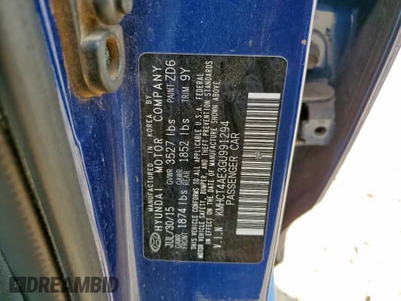 2016 Hyundai Accent SE z VIN KMHCT4AE3GU991294, wystawiony jako Copart lot #72042695 z przebiegiem 47 089 mil mil oraz Szkoda całkowita • Salvage title. Historia ofert i sprzedaży dostępna na DreamBid. Obrazek 12.