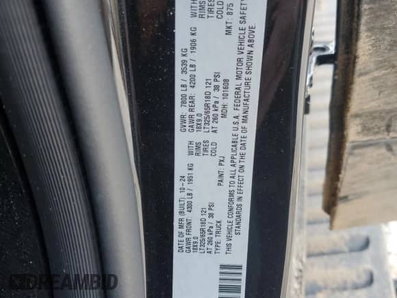 2025 Ram 1500 RHO z VIN 1C6SRFUP5SN611731, wystawiony jako Copart lot #69822705 z przebiegiem Nie podano mil oraz Szkoda całkowita • Salvage title. Historia ofert i sprzedaży dostępna na DreamBid. Obrazek 12.