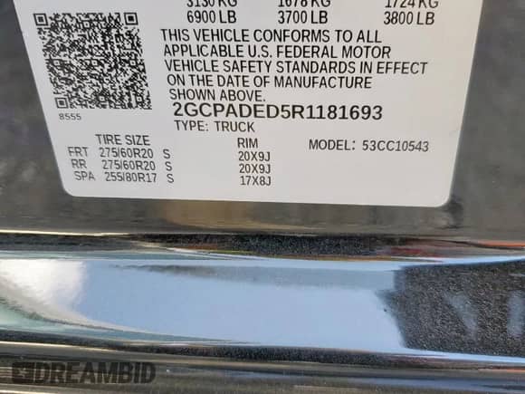 2024 Chevrolet Silverado 1500 RST с VIN 2GCPADED5R1181693, выставлен на аукционе Copart как лот 65988955 с пробегом 37 651 миль миль и Списание • Salvage title. История ставок и продаж доступна на DreamBid. Изображение 13.