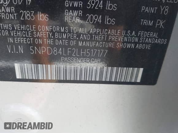 2020 Hyundai Elantra SEL z VIN 5NPD84LF2LH517177, wystawiony jako IAAI lot #42982269 z przebiegiem 32 326 mil mil oraz . Historia ofert i sprzedaży dostępna na DreamBid. Obrazek 9.