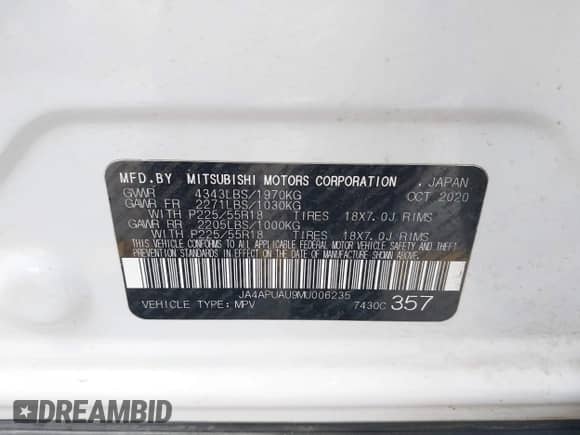 2021 Mitsubishi Outlander ES z VIN JA4APUAU9MU006235, wystawiony jako IAAI lot #42368973 z przebiegiem 86 145 mil mil oraz . Historia ofert i sprzedaży dostępna na DreamBid. Obrazek 9.