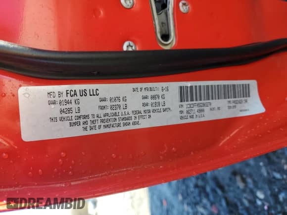 2016 Dodge Dart SXT Sport Rallye z VIN 1C3CDFFA5GD803270, wystawiony jako Copart lot #43312305 z przebiegiem 100 523 mil mil oraz Szkoda całkowita • Salvage title. Historia ofert i sprzedaży dostępna na DreamBid. Obrazek 12.