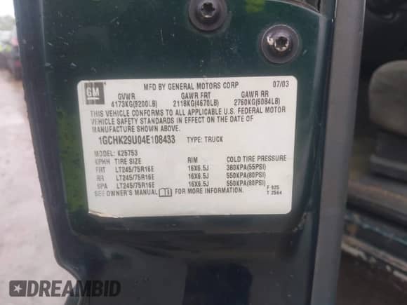 2004 Chevrolet Silverado 2500HD LS with VIN 1GCHK29U04E108433, listed as a IAAI auction lot 42333021 with 227,565 mi miles and . Bid and sale history available at DreamBid. Image 9.