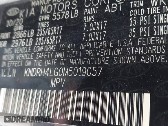 2021 Kia Sorento EX with VIN KNDRH4LG0M5019057, listed as a IAAI auction lot 43055674 with 83,265 mi miles and . Bid and sale history available at DreamBid. Image 9.