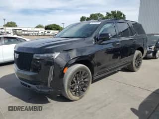 2023 Cadillac Escalade 4WD Sport with VIN 1GYS4FKL6PR285326, listed as a Copart auction lot 56705755 with 47,645 mi miles and Salvage title. Bid and sale history available at DreamBid. Image 1.