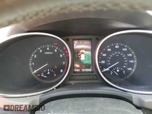 2018 Hyundai Santa Fe 2.0T with VIN 5XYZU4LA2JG552540, listed as a Copart auction lot 61228615 with 151,757 mi miles and Salvage title. Bid and sale history available at DreamBid. Image 9.