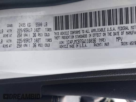 2016 Jeep Cherokee Latitude с VIN 1C4PJMCB7GW118036, выставлен на аукционе IAAI как лот 41232593 с пробегом 114 880 миль миль и . История ставок и продаж доступна на DreamBid. Изображение 9.