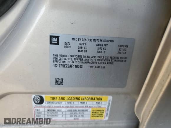 2010 Chevrolet Malibu с VIN 1G1ZF5EZ2AF110503, выставлен на аукционе Copart как лот 44188115 с пробегом 138 261 миль миль и Списание • Salvage title. История ставок и продаж доступна на DreamBid. Изображение 12.