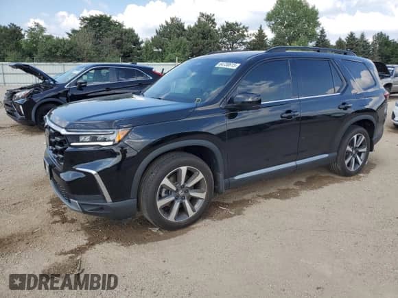 2023 Honda Pilot Elite with VIN 5FNYG1H8XPB041956, listed as a Copart auction lot 64730615 with 27,173 mi miles and Salvage title. Bid and sale history available at DreamBid. Image 1.