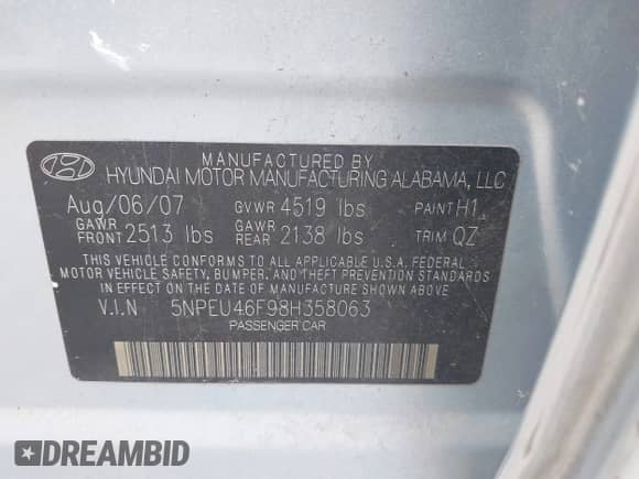 2008 Hyundai Sonata SE с VIN 5NPEU46F98H358063, выставлен на аукционе IAAI как лот 42738169 с пробегом 182 473 миль миль и . История ставок и продаж доступна на DreamBid. Изображение 9.