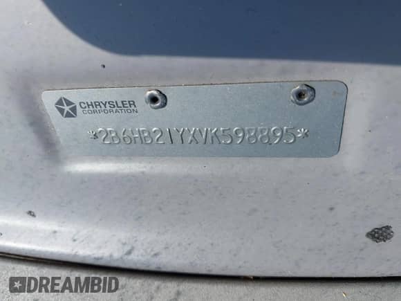 1997 Dodge Cargo с VIN 2B6HB21YXVK598895, выставлен на аукционе IAAI как лот 42892883 с пробегом 217 810 миль миль и . История ставок и продаж доступна на DreamBid. Изображение 9.