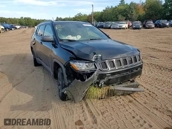 2021 Jeep Compass 80th Anniversary with VIN 3C4NJDEB7MT537168, listed as a Copart auction lot 81947115 with 35,696 mi miles and Non repairable. Bid and sale history available at DreamBid. Image 14.