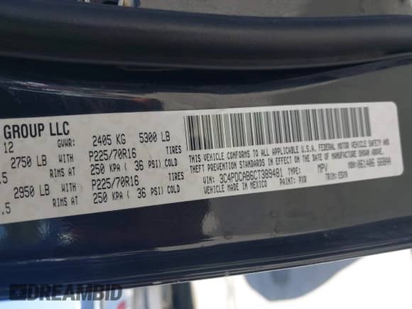 2012 Dodge Journey American Value с VIN 3C4PDCAB6CT389481, выставлен на аукционе IAAI как лот 42715996 с пробегом 163 845 миль миль и . История ставок и продаж доступна на DreamBid. Изображение 9.