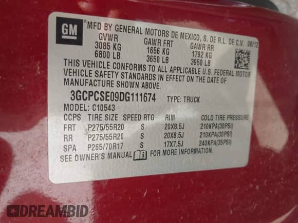 2013 Chevrolet Silverado 1500 LT z VIN 3GCPCSE09DG111674, wystawiony jako IAAI lot #43105228 z przebiegiem 82 000 mil mil oraz . Historia ofert i sprzedaży dostępna na DreamBid. Obrazek 9.