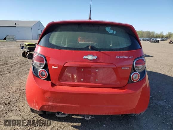 2012 Chevrolet Sonic LT with VIN 1G1JD6SB8C4201967, listed as a Copart auction lot 56232015 with Not provided miles and Salvage title. Bid and sale history available at DreamBid. Image 6.