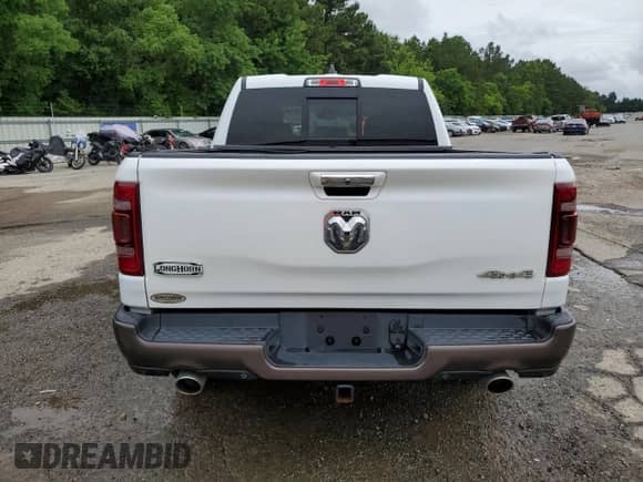2020 Ram 1500 Longhorn with VIN 1C6SRFKTXLN136868, listed as a Copart auction lot 60429505 with 52,310 mi miles and Salvage title. Bid and sale history available at DreamBid. Image 6.