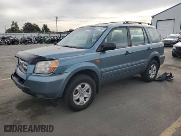 2007 Honda Pilot LX z VIN 2HKYF18167H528045, wystawiony jako Copart lot #80661635 z przebiegiem 226 846 mil mil oraz Szkoda całkowita • Salvage title. Historia ofert i sprzedaży dostępna na DreamBid. Obrazek 1.