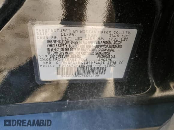 2024 Nissan Kicks S with VIN 3N1CP5BV6RL593400, listed as a Copart auction lot 80273105 with 8,905 mi miles and Clean title. Bid and sale history available at DreamBid. Image 14.