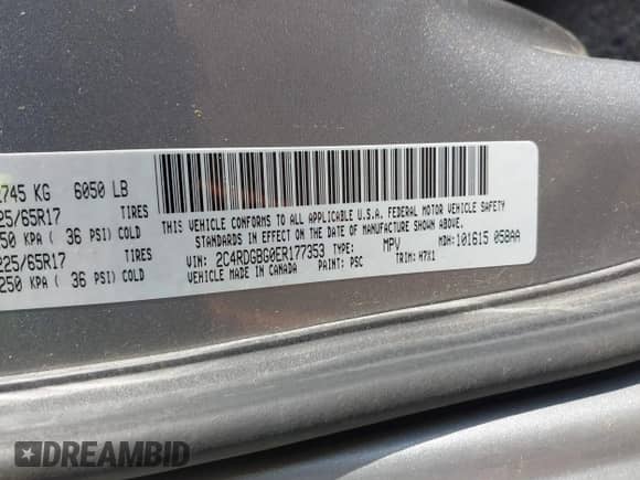 2014 Dodge Grand Caravan SE 30th Anniversary with VIN 2C4RDGBG0ER177353, listed as a IAAI auction lot 42698186 with 230,826 mi miles and . Bid and sale history available at DreamBid. Image 9.