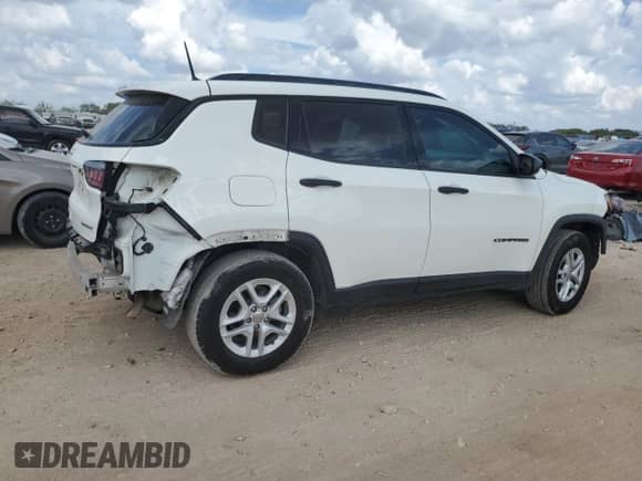 2018 Jeep Compass Sport z VIN 3C4NJCAB3JT438889, wystawiony jako Copart lot #89702995 z przebiegiem 52 435 mil mil oraz Szkoda całkowita • Salvage title. Historia ofert i sprzedaży dostępna na DreamBid. Obrazek 3.