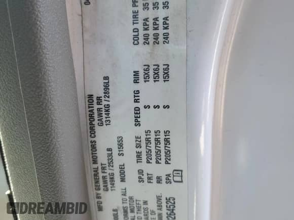 2005 Chevrolet Colorado Fleet Z85 with VIN 1GCCS196958264525, listed as a Copart auction lot 46933465 with 63,268 mi miles and Salvage title. Bid and sale history available at DreamBid. Image 15.