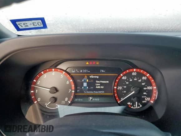 2025 Nissan Frontier Pro-X with VIN 1N6ED1EJXSN637854, listed as a Copart auction lot 65409335 with 2,410 mi miles and Salvage title. Bid and sale history available at DreamBid. Image 9.