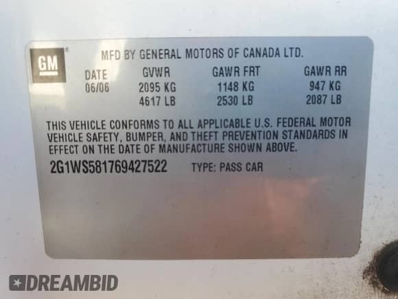2006 Chevrolet Impala Police Unmarked Police с VIN 2G1WS581769427522, выставлен на аукционе Copart как лот 86855265 с пробегом 157 909 миль миль и Чистый • Clean title. История ставок и продаж доступна на DreamBid. Изображение 12.