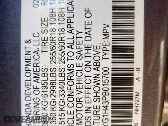 2023 Honda Pilot EX-L с VIN 5FNYG1H43PB015700, выставлен на аукционе Copart как лот 80337125 с пробегом 48 695 миль миль и Списание • Salvage title. История ставок и продаж доступна на DreamBid. Изображение 13.