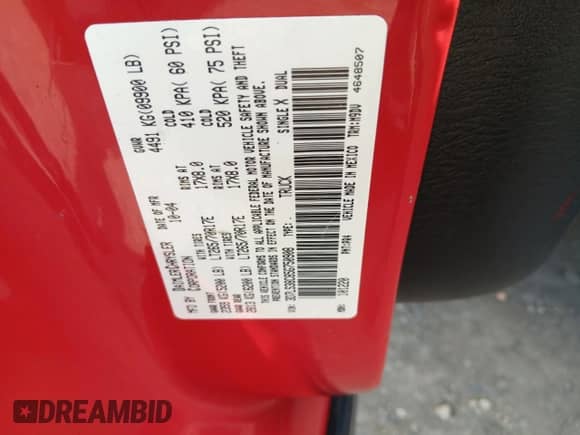 2005 Dodge 3500 SLT with VIN 3D7LS38C85G750908, listed as a Copart auction lot 60713105 with 180,752 mi miles and Salvage title. Bid and sale history available at DreamBid. Image 12.
