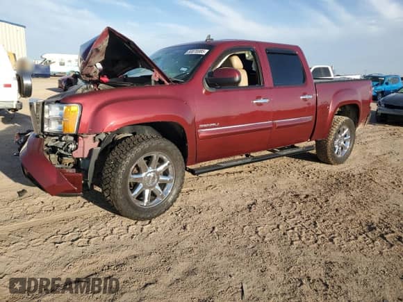 2013 GMC Sierra 1500 Denali with VIN 3GTP1XE23DG172085, listed as a Copart auction lot 53076985 with 182,920 mi miles and Salvage title. Bid and sale history available at DreamBid. Image 1.